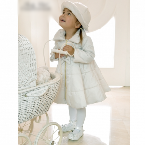 Eleganter Lala Mantel für die Taufe für ein Mädchen ecru